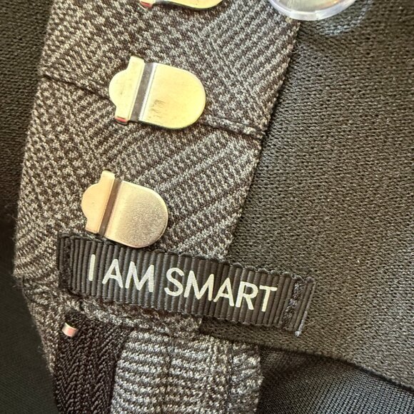 Maurices I Am Smart Gray Plaid Curvy Ankle Straight Dress Pants 13/14 Short - Picture 3 of 4